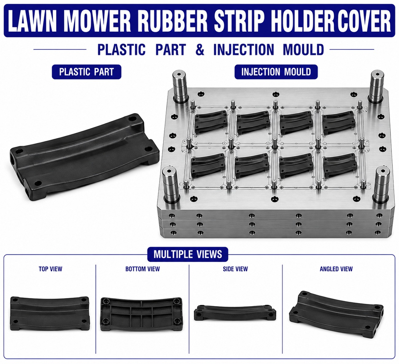 Lawn Mower Plastic Rubber Strip Holder Cover Mould and Moulding Services